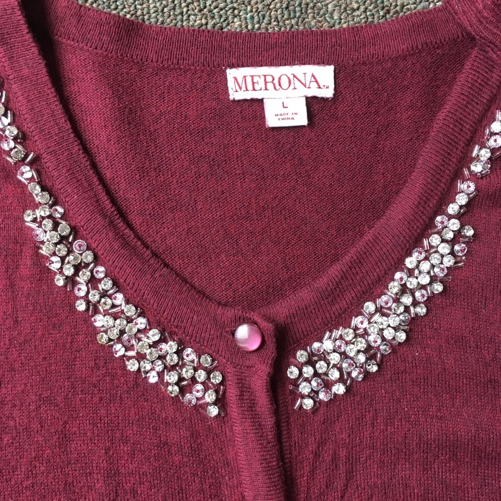 Merona Jeweled Cardigan- L